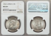Elizabeth II 2-1/2 Shillings 1956 MS64+ NGC, KM51. Laureate head right / Crowned shield. From A Special Selection of World Coins

HID09801242017