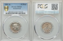 Confederation 10 Rappen 1882-B MS65 PCGS, Bern mint, KM27. Crowned head right / Value within wreath. From A Special Selection of World Coins

HID09801...