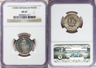Confederation Specimen Franc 1939-B SP67 NGC, Bern mint, KM24. Edge: Reeded. Standing Helvetia with lance and shield within star border / Value, date ...