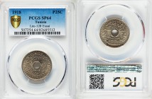 French Protectorate. Muhammad al-Nasir Bey Specimen Essai 25 Centimes 1918 SP64 PCGS, Lec 128. From A Special Selection of World Coins

HID09801242017