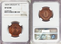 Republic Specimen Centesimo 1869 SP65 Red and Brown NGC, Heaton mint, KM11. Radiant sun face / Value in circle within wreath. From A Special Selection...