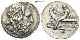 MACEDONIAN KINGDOM. Antigonus II Gonatas(?). (277-239 BC). Silver tetradrachm (32mm, 17.0 g). Laureate head of Zeus right, dotted border / ΒΑΣΙΛΕΩΣ ΑΝ...