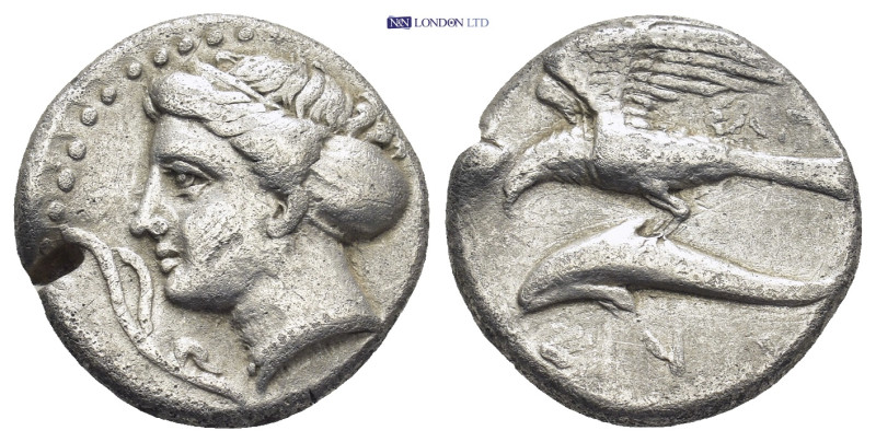 Paphlagonia, Sinope AR Drachm. (18mm, 5.9 g) 330-300 BC.Uncertain magistrate. He...