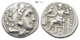 Kingdom of Macedon. Philip III, 323-317 B.C. AR Drachm, (16mm, 4.1 g) Kolophon Mint, ca. 323-319 B.C. In the name and types of Alexander III. Struck u...