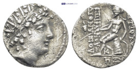 SELEUCID KINGDOM. Antiochus VI Dionysus (144-142 BC). AR drachm (17mm, 3.7 g). Antioch on the Orontes, dated Seleucid Era 168 (145/4 BC). Diademed, ra...