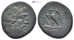 PAPHLAGONIA. Sinope. (Circa 95-90 or 80-70 BC). Struck under Mithradates VI Eupator. AE Bronze (20mm, 7.17 g) Obv: Laureate head of Zeus right. Rev: Σ...