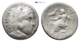 KINGS of MACEDON. Alexander III 'the Great'. 336-323 BC. AR Drachm (15mm, 4.0 g). Sardes mint. Struck under Menander, circa 330/25-324/3 BC. Head of H...