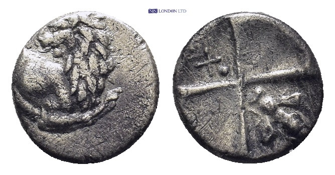 Thrace, Cherronesos. Ca. 386-338 B.C. AR hemidrachm (12mm, 2.27 g). Forepart of ...
