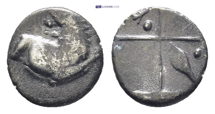 THRACE, Chersonesos. Circa 386-338 BC. AR Hemidrachm (14mm, 2.1 g). Forepart of ...