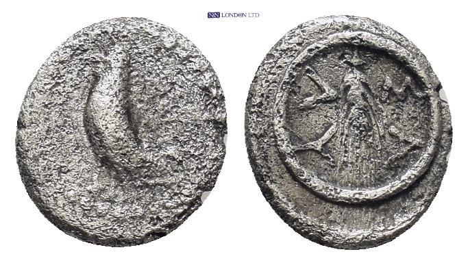 Thrace, Selymbria AR Obol. (9mm, 0.79 g) Circa 425-410 BC. Cockerel standing to ...