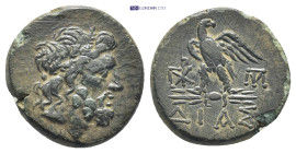 BITHYNIA, Dia, Time of Mithradates VI Eupator (ca 85-65 BC) AE (21mm, 7.1 g) Laureate head of Zeus to right. Rev: ΔIAΣ - Eagle standing left on thunde...