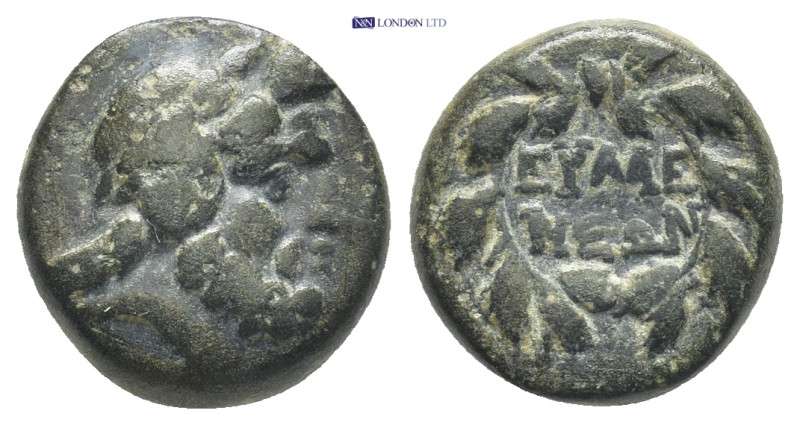 PHRYGIA. Eumeneia.(Circa 200-133 BC).Ae. (14mm, 4.2 g) Obv : Laureate head of Ze...