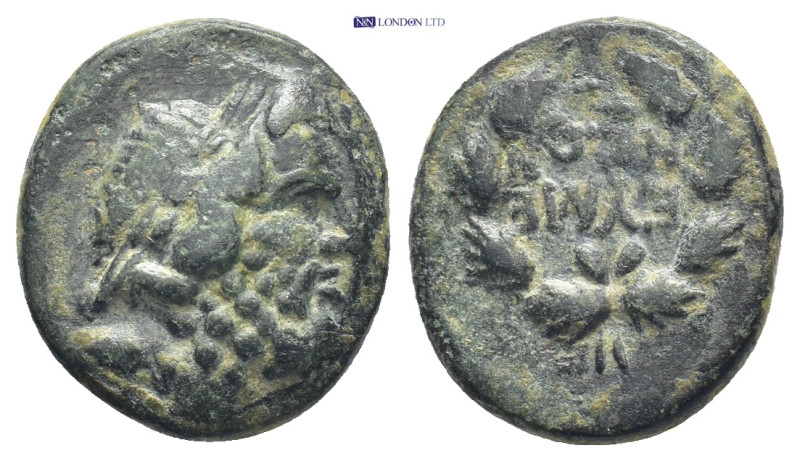 PHRYGIA. Eumeneia.(Circa 200-133 BC).Ae. (17mm, 4.3 g) Obv : Laureate head of Ze...