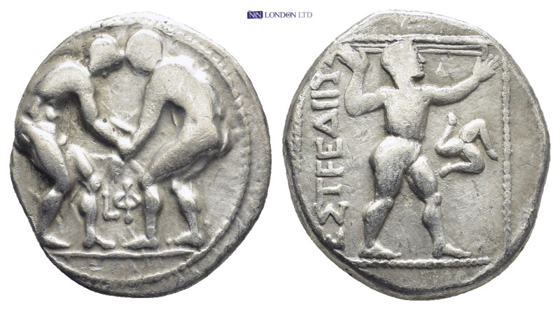 PAMPHYLIA. Aspendus. Ca. 370-330 BC. AR stater (23mm, 10.7 g). Two wrestlers gra...