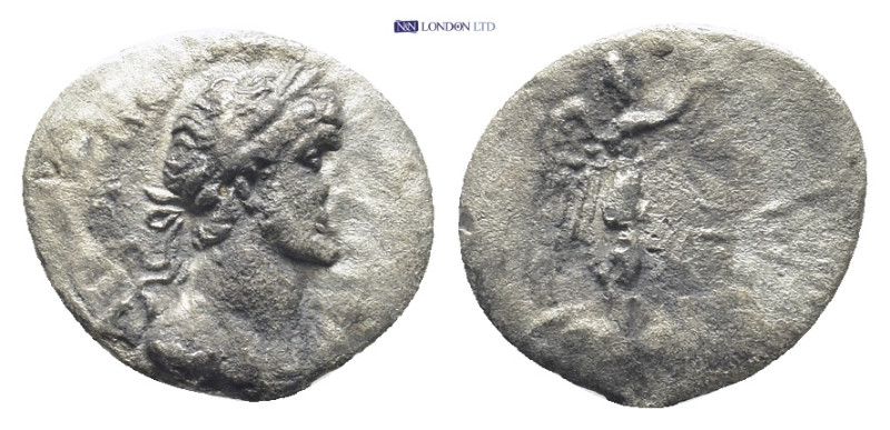 Cappadocia, Caesarea. Hadrian. AR, Hemidrachm. (14mm, 1.1 g) 117-138 AD. Obv: Bu...