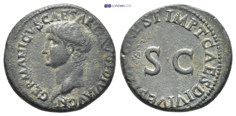 Germanicus AD 37-41. Rome As Æ (25mm, 10.1 g) GERMANICVS CAESAR TI AVG F DIVI AV...