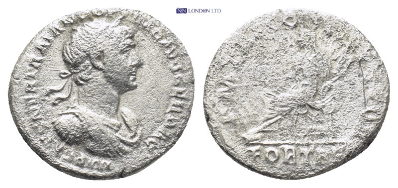 Trajan AR Denarius. (18mm, 2.9 g) Rome, AD 114-117. IMP CAES NER TRAIANO OPTIMO ...