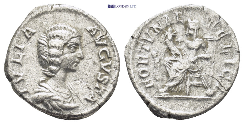 Julia Domna, AD 193-217. AR, Denarius. (18mm, 3.0 g). Rome. Obv: IVLIA AVGVSTA. ...