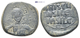 Anonymous Folles. temp. Basil II & Constantine VIII, circa 1020-1028. Æ Follis (27mm, 10.6 g). Constantinople mint. + ЄMMA NOVHΛ, facing bust of Chris...