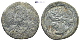 Romanus IV Diogenes (1068-1071) Constantinople AE follis (25mm, 6.3 g) Obv: IC-XC / NI-KA, facing bust of Christ, nimbate, holding book of Gospels. Re...