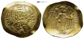 Manuel I Comnenus, AD 1143-1180. AV, Hyperpyron.(27mm, 4.32g). Constantinople.
Obv: + KERO - HΘEI / IC – XC to left and right of bust of Christ, nimba...