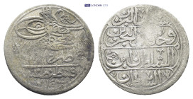 Ottoman Empire. Mahmud I, AD 1730-1754 / AH 1143-1168. AR, (19mm, 3.0 g). Qustantiniya (Constantinople). Dated 1143 AH. Obv: Toughra at centre. Date a...