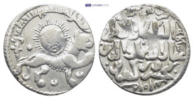 Seljuks. Rum. GHIYATH AL-DIN KAY KHUSRAW II, 1237-1246 AD / 634-644 AH. AR, Dirham. (21mm, 2.9 g) Obv: Lion right, below stars, above sun. Rev: Arabic...