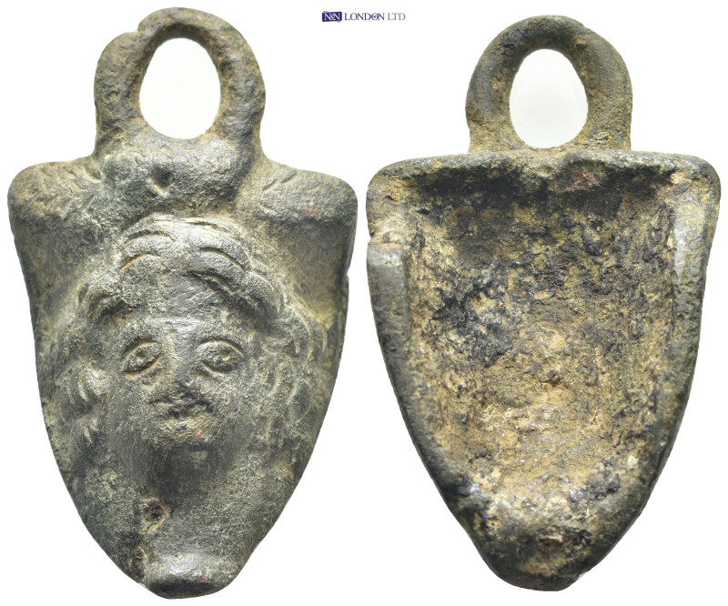 Bronze applique with male head. (56mm, 45.5 g)