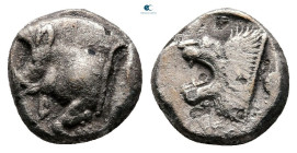 Mysia. Kyzikos circa 525-475 BC. Diobol AR