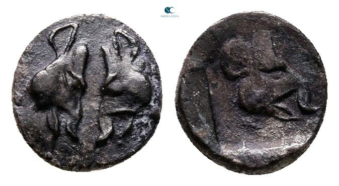 Lesbos. Unattributed Koinon mint circa 550-480 BC. 
Tetartemorion AR

7 mm, 0...