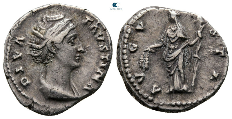 Diva Faustina I AD 140-141. Rome
Denarius AR

18 mm, 3,05 g



Good Very ...