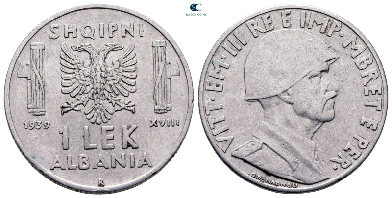 Albania. AD 1939. 
1 Lek

 mm, 8 g



Very Fine