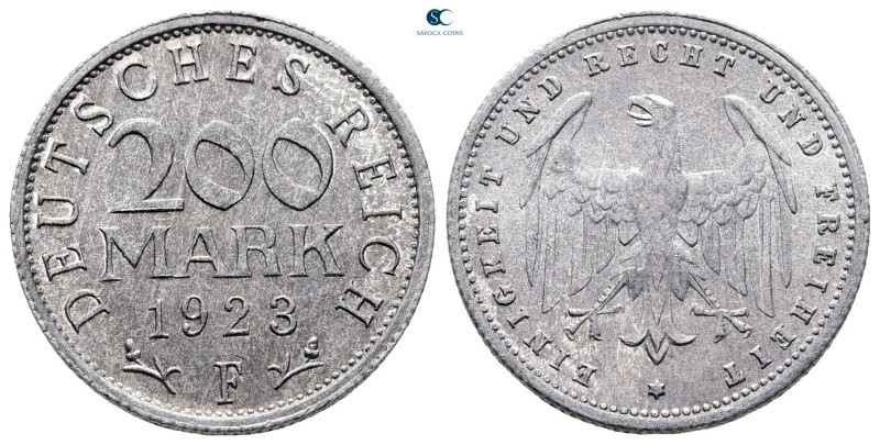 Germany. AD 1923. 
200 Mark 1923 F

 mm, 1,05 g



Uncirculated