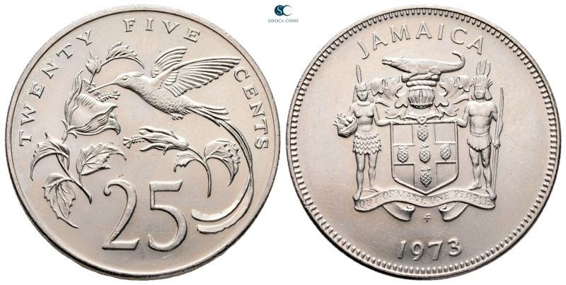 Jamaica. AD 1973. 
25 Cents

 mm, 14,6 g



Uncirculated