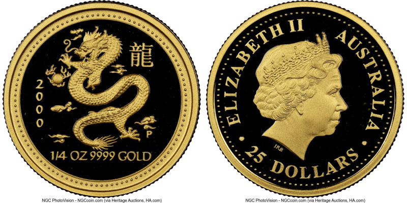 Elizabeth II gold Proof "Year of the Dragon" 25 Dollars 2000-P PR69 Ultra Cameo ...