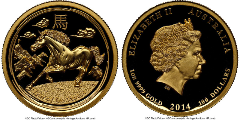 Elizabeth II gold Proof High Relief "Year of the Horse" 100 Dollars (1 oz) 2014-...