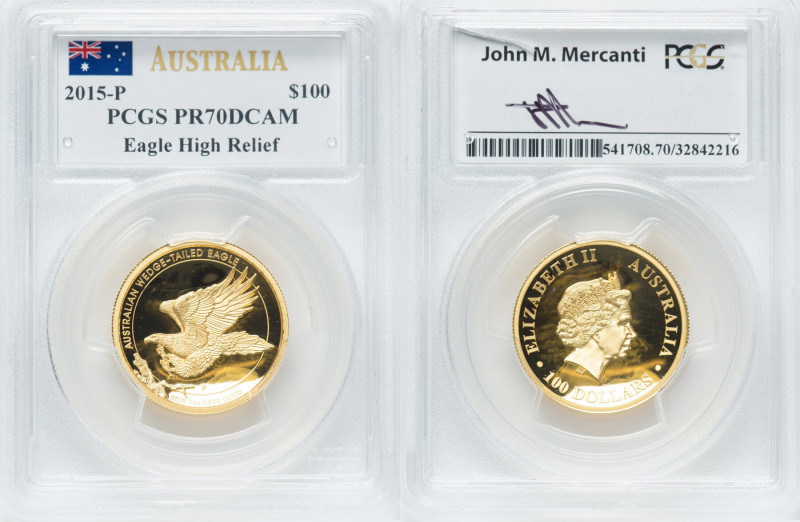 Elizabeth II gold Proof High Relief "Wedge-Tailed Eagle" 100 Dollars (1 oz) 2015...