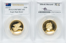 Elizabeth II gold Proof High Relief "Wedge-Tailed Eagle" 100 Dollars (1 oz) 2015-P PR70 Deep Cameo PCGS, Perth mint, KM-Unl. HID09801242017 © 2024 Her...