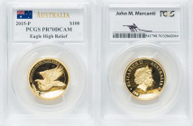 Elizabeth II gold Proof High Relief "Wedge-Tailed Eagle" 100 Dollars (1 oz) 2015-P PR70 Deep Cameo PCGS, Perth mint, KM-Unl. HID09801242017 © 2024 Her...