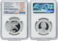 Elizabeth II platinum Proof "Wedge-Tailed Eagle" 100 Dollars (1 oz) 2020-P PR70 Ultra Cameo NGC, Perth mint, KM4007. Mintage: 250. First day of issue....