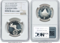 Republic silver Proof "ODECA Anniversary" Medallic 2 Pesos 1971 PR68 Ultra Cameo NGC, KM-X12. 20th Anniversary of ODECA. HID09801242017 © 2024 Heritag...