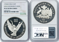 Republic silver Proof "New Government Anniversary" 10 Pesos 1976-So PR67 Ultra Cameo NGC, Santiago mint, KM211. HID09801242017 © 2024 Heritage Auction...