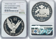 Republic silver Proof "New Government Anniversary" 10 Pesos 1976-So PR67 Ultra Cameo NGC, Santiago mint, KM211. HID09801242017 © 2024 Heritage Auction...