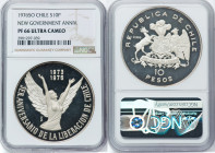 Republic silver Proof "New Government Anniversary" 10 Pesos 1976-So PR66 Ultra Cameo NGC, Santiago mint, KM211. HID09801242017 © 2024 Heritage Auction...