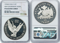 Republic silver Proof "New Government Anniversary" 10 Pesos 1976-So PR66 Ultra Cameo NGC, Santiago mint, KM211. HID09801242017 © 2024 Heritage Auction...