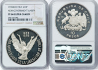 Republic silver Proof "New Government Anniversary" 10 Pesos 1976-So PR66 Ultra Cameo NGC, Santiago mint, KM211. HID09801242017 © 2024 Heritage Auction...