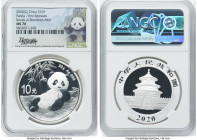 People's Republic 3-Piece Lot of silver "Panda" 10 Yuan 2020 MS70 NGC , 1) 2020-G, Shenzhen mint. 30gm. 2) 2020-S, Shanghai mint. 30gm. 3) 2020-Y, She...