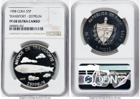 Republic silver Proof "Zeppelin" 5 Pesos 1988 PR68 Ultra Cameo NGC, Havana mint, KM220.1. Transportation series. HID09801242017 © 2024 Heritage Auctio...