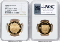 Juan Carlos I gold Proof "Isabel I-500th Anniversary of Death" 200 Euro 2004-M PR70 Ultra Cameo NGC, Madrid mint, KM1062. Mintage of 5000. HID09801242...