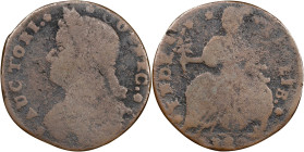 1787 Connecticut Copper. Miller 32.5-aa, W-3260. Rarity-4. Draped Bust Left, FNDE. Very Good, Granular.
125.9 grains.
PCGS# 685198. NGC ID: 2B35.
F...